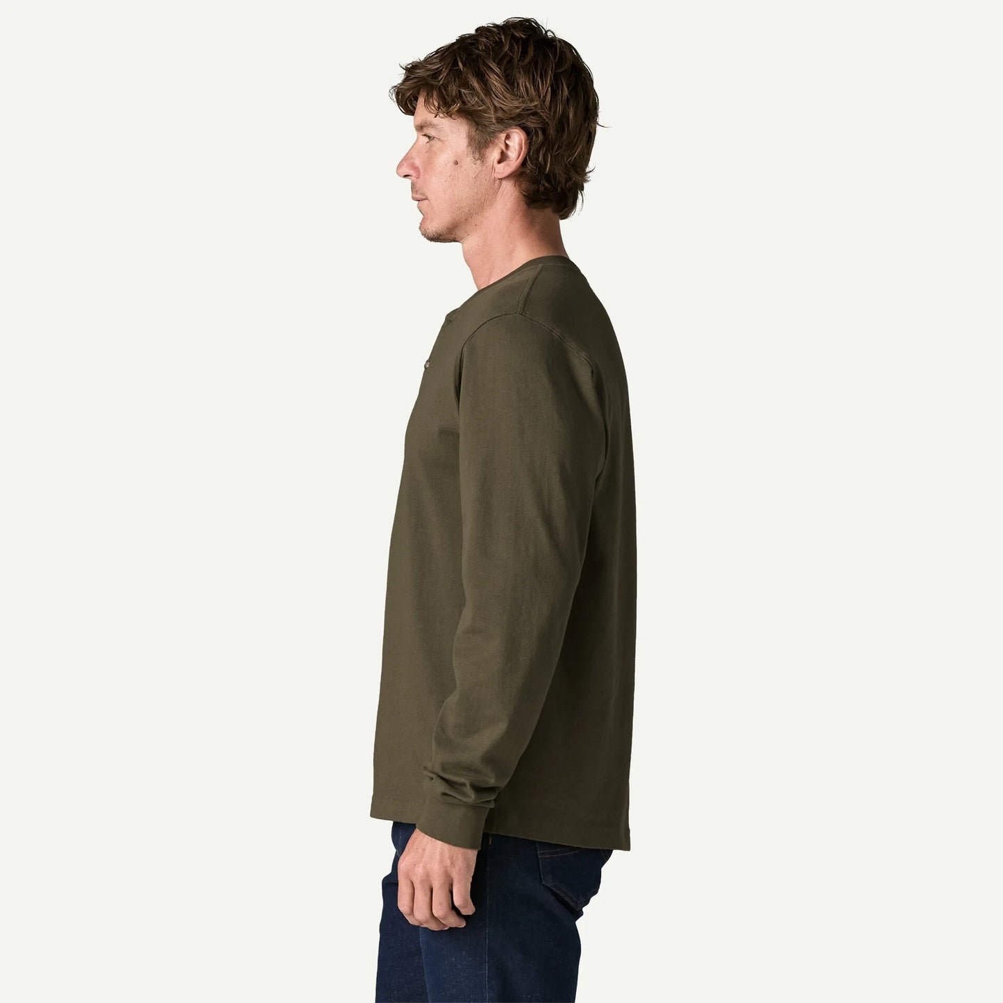 Men's Long-Sleeved Henley Shirt - US 9798