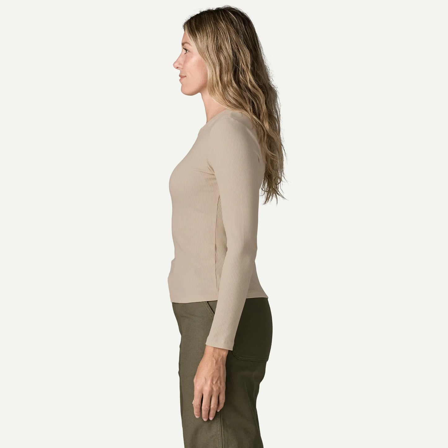 Women's Long-Sleeved Rib-Knit Top - US 9645