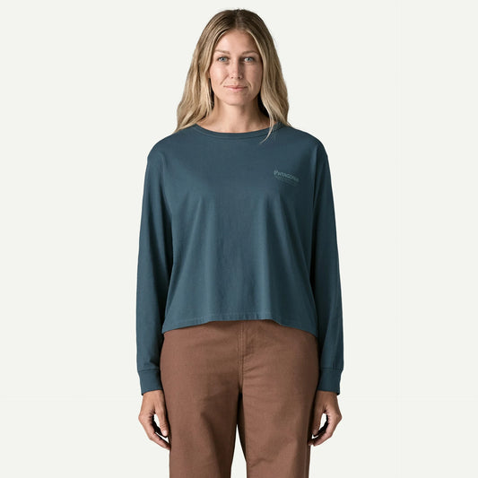 Women's Long-Sleeved Water People Banner Easy-Cut T-Shirt - US 8909