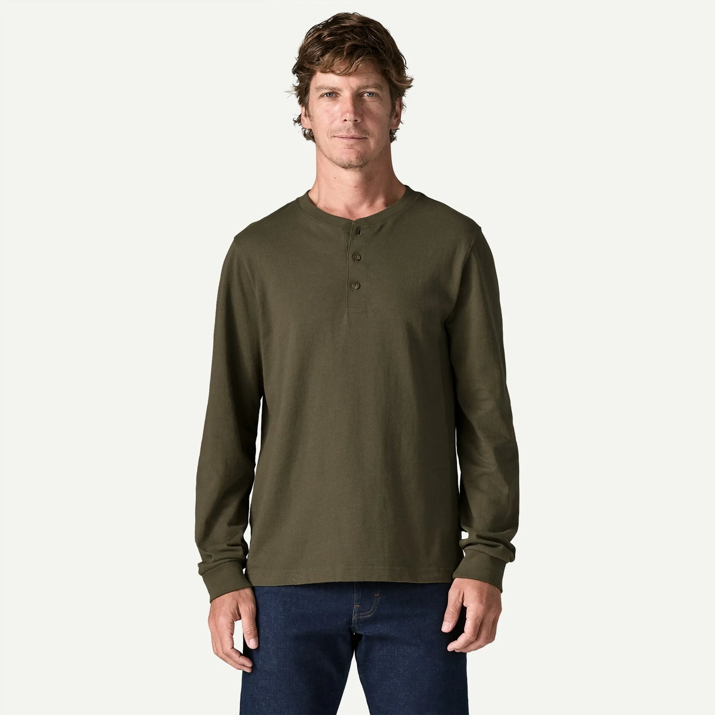 Men's Long-Sleeved Henley Shirt - US 9798
