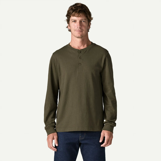 Men's Long-Sleeved Henley Shirt - US 9798