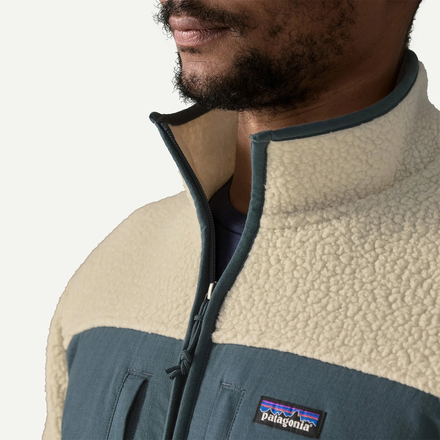 Men's Retro Pile Fleece Patch Jacket - US 4534