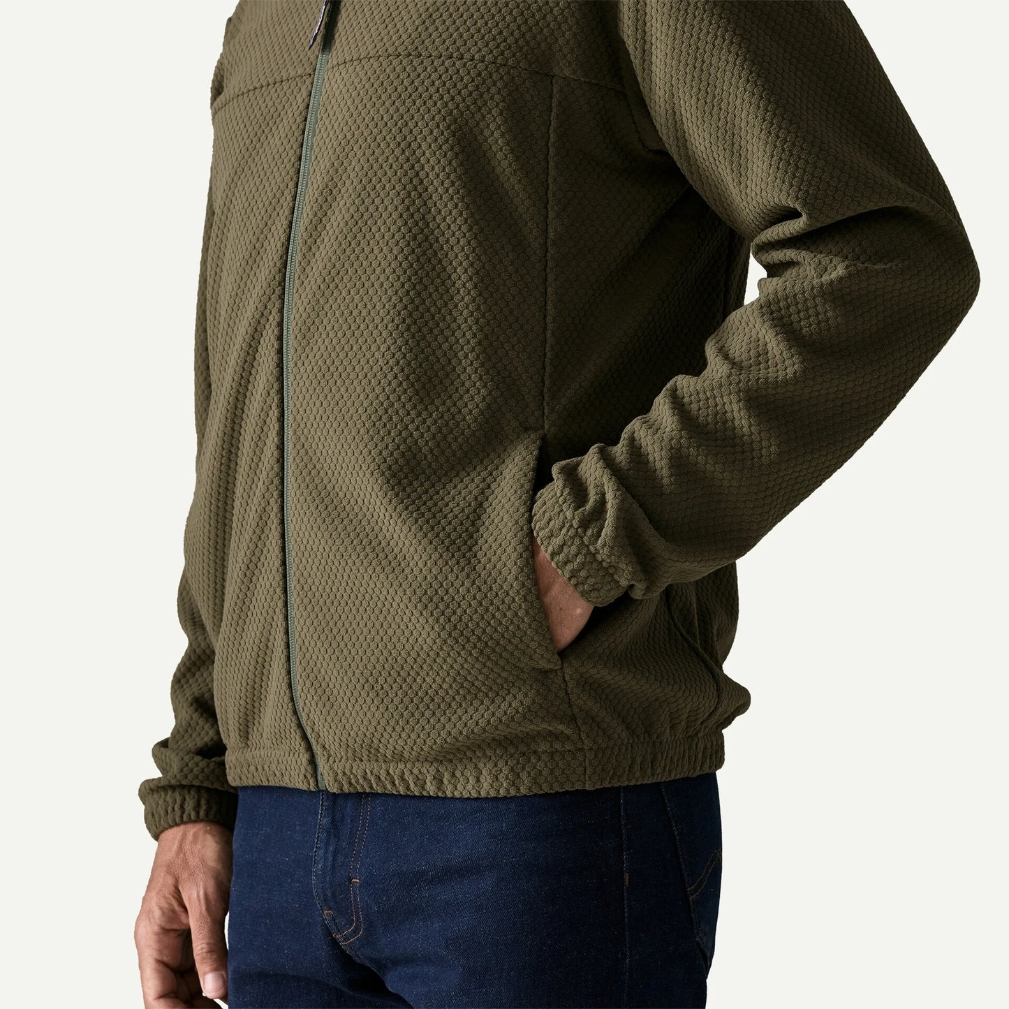 Men's Textured Fleece Jacket - US 8113