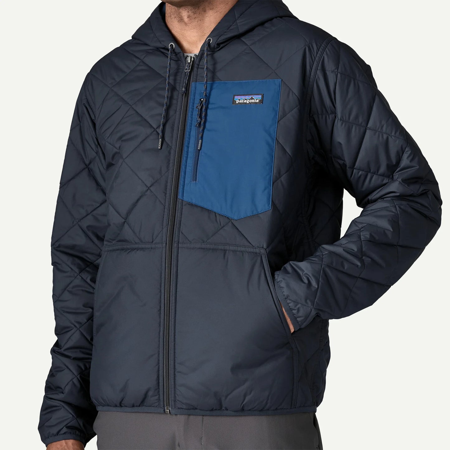Men's Diamond Quilted Bomber Hoody - US 8953