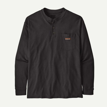 Men's Long-Sleeved Work Henley Pocket Tee - US 6088