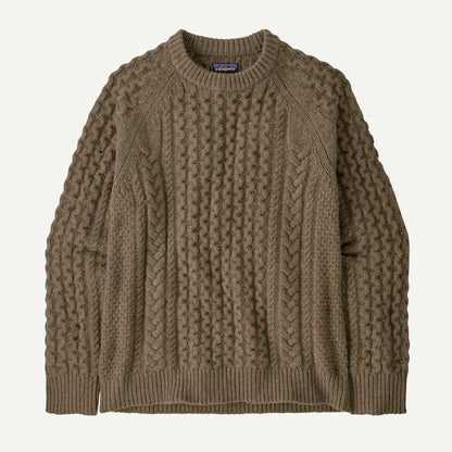 Recycled Wool-Blend Cable-Knit Crewneck Sweater - US 2606